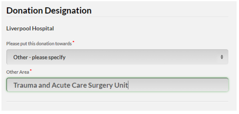 Make a Donation - Trauma & Acute Surgery Liverpool Hospital